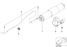 Топливный фильтр/ регулятор давления для BMW E46 316ti N45 (схема запасных частей)