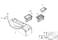 Отделения для мелк.вещ.в центр.консоли для BMW E46 318ti N42 (схема запасных частей)