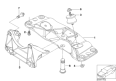 Крепление коробки передач/АКПП для BMW E66 730Ld M57N2 (схема запасных частей)