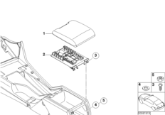 Доосн.выдвижным передним подлокотником для BMW E39 520i M52 (схема запасных частей)