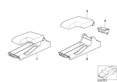 Комплект дооснащения подлокотника Пд для BMW E36 316i M43 (схема запасных частей)