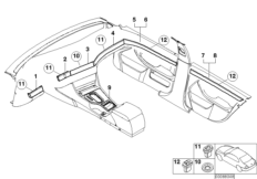 Декоративные планки Gittergalvanik для BMW E39 520i M52 (схема запасных частей)