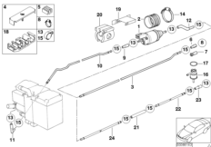 Система подачи топлива/насос/трубопровод для BMW E39 530i M54 (схема запасных частей)