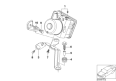 Гидроагрегат ASC/ЭБУ/кронштейн для BMW E46 320Ci M54 (схема запасных частей)