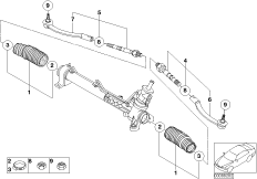 Рулевые тяги/тяги рулевой трапеции для BMW R50 One 1.4i W10 (схема запасных частей)
