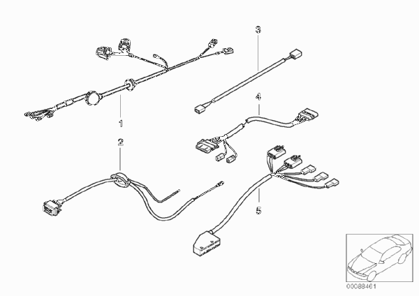 Различные дополнительные жгуты проводов для BMW Z3 Z3 2.8 M52 (схема запчастей)