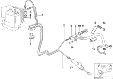 Трубопровод торм.сист.Integral ABS Зд для BMW 259S R 1100 S 98 (0422,0432) 0 (схема запасных частей)