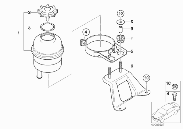 Масляный резервуар/детали для BMW E46 318ti N46 (схема запчастей)