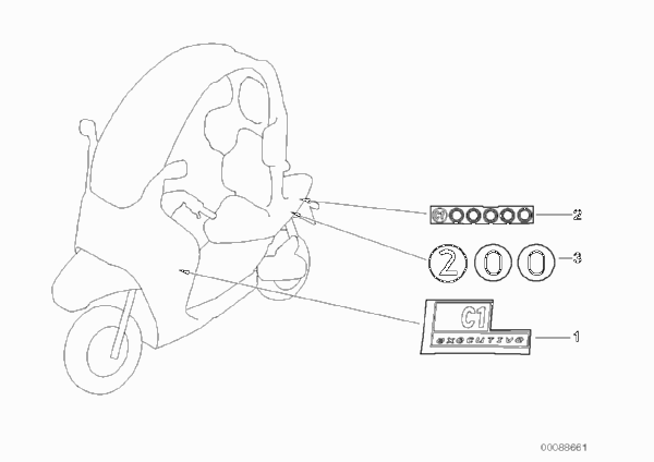 Переводная картинка Executive для BMW C1N C1 200 (0192) 0 (схема запчастей)