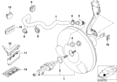 Вакуумный усилитель тормозов для BMW E46 325Ci M54 (схема запасных частей)