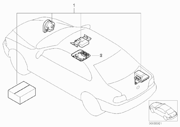 Комплект дооснащения сигнализации для BMW E46 316i 1.6 M43 (схема запчастей)