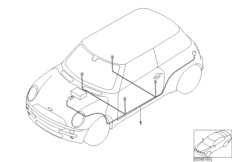 Провода аудиосистемы для BMW R53 Cooper S W11 (схема запасных частей)