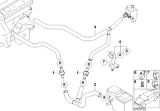 Шланги автоном.сист.отпления для BMW E53 X5 3.0d M57 (схема запасных частей)