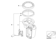 Топливный насос/датчик уровня наполнения для MINI R52 One W10 (схема запасных частей)