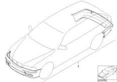 К-т доосн.аэродинамическим к-том в M-ст. для BMW E39 525d M57 (схема запасных частей)