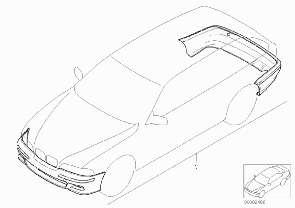 К-т доосн.аэродинамическим к-том в M-ст. для BMW E39 525d M57 (схема запчастей)