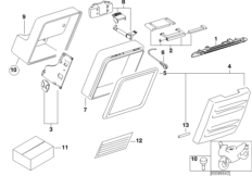 Чемодан с изм.объемом/детали для MOTO R13 F 650 GS Dakar 04 (0176,0186) 0 (схема запасных частей)