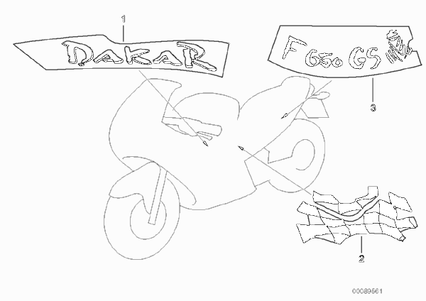 Наклейка для Desertblue/Auraweiss для MOTO R13 F 650 GS Dakar 00 (0173,0183) 0 (схема запчастей)