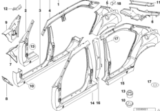 боковой каркас для BMW E38 750iLP M73N (схема запасных частей)