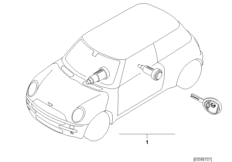одновременное запирание для BMW R50 Cooper W10 (схема запасных частей)
