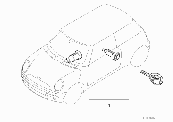 одновременное запирание для BMW R52 Cooper S W11 (схема запчастей)