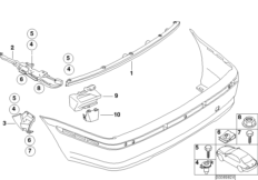 Дополнительные элементы для BMW E46 330d M57 (схема запасных частей)