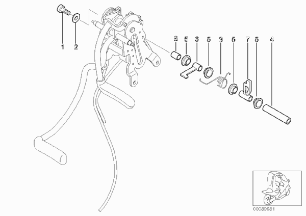Фиксатор рычажно-коленного механизма для BMW C1N C1 200 (0192) 0 (схема запчастей)
