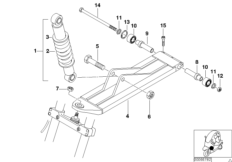 Пер.амортиз.стойка - прод.рычаг подвески для BMW C1N C1 200 (0192) 0 (схема запасных частей)