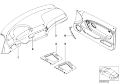 Доосн.декор.планками алюминий U-Turn для BMW E46 325ti M54 (схема запасных частей)