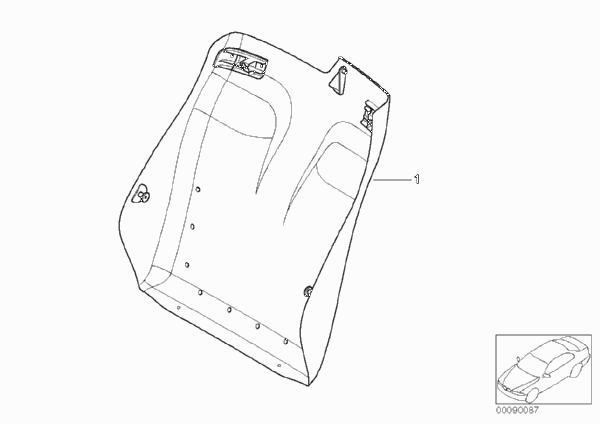 Инд.задняя панель сиденья кожа для BMW E46 318Ci N42 (схема запчастей)