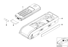 Детали телефона с двумя трубками для BMW E66 760Li N73 (схема запасных частей)