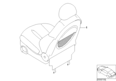 Доосн.карманом для сетки спинки сиденья для BMW R50 One D W17 (схема запасных частей)