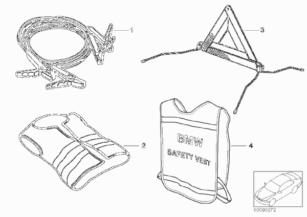 Аварийные принадлежности для BMW E28 518 M10 (схема запчастей)