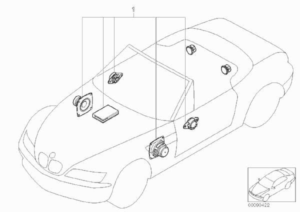 Аудиосистема  Sound Modul для BMW Z3 Z3 M3.2 S50 (схема запчастей)