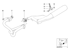 Детали системы выпуска ОГ с креплением для MOTO R22 R 1150 RS 01 (0447,0498) 0 (схема запасных частей)
