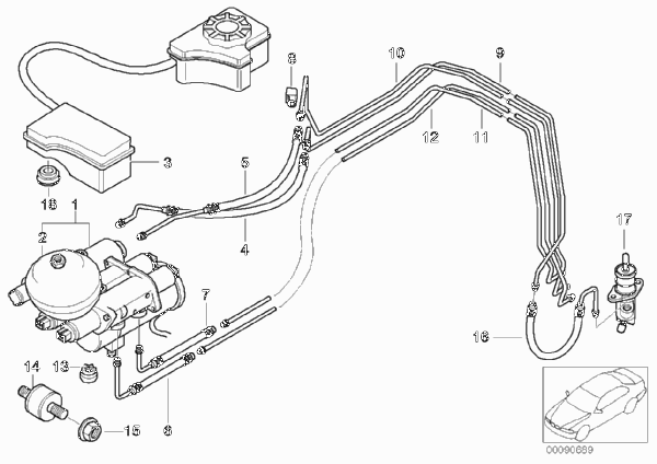 Привод сцепления коробки передач M для BMW E36 M3 3.2 S50 (схема запчастей)