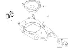 Детали системы HiFi Зд для BMW E46 318td M47N (схема запасных частей)
