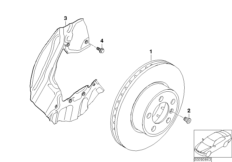 Диск тормозного механизма перед.колеса для BMW E65 745i N62 (схема запасных частей)