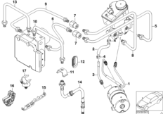 Трубопровод тормозного привода Пд для BMW E65 745i N62 (схема запасных частей)