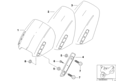 Доп. элементы ветрозащитного щитка для BMW R22 R 850 RT 02 (0417) 0 (схема запасных частей)