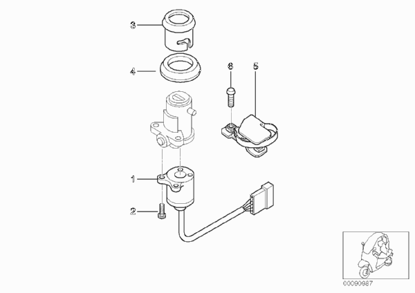 Замок зажигания / доп. элементы для BMW C1N C1 200 (0192) 0 (схема запчастей)