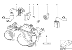 Электронные компоненты ксеноновых фар для BMW E46 318td M47N (схема запасных частей)