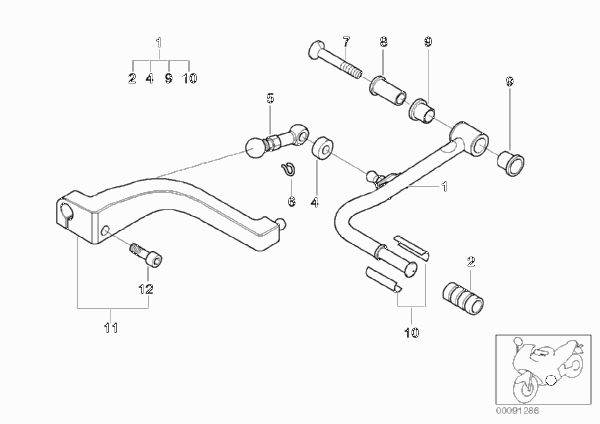 Рычаг переключения передач для BMW R22 R 1150 RT 00 (0419,0499) 0 (схема запчастей)