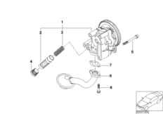 Смазочная система/масляный насос для BMW E46 320Cd M47N (схема запасных частей)