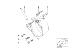 Элементы крепления генератора для BMW E65 760i N73 (схема запасных частей)