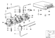 Корпус дроссельной заслонки/ЭБУ для BMW K589 K 100 RS 83 (0502,0503,0513) 0 (схема запасных частей)