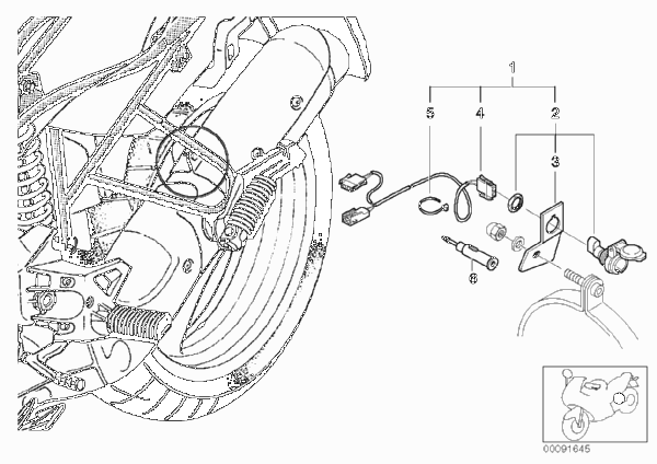 Комплект дооснащения гнезда разъема для BMW R21A R 1150 GS Adv. 01 (0441,0492) 0 (схема запчастей)