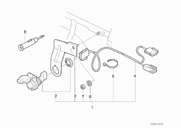 Комплект дооснащения гнезда разъема для BMW 259S R 1100 RS 93 (0411,0416) 0 (схема запчастей)