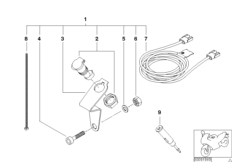 Комплект дооснащения гнезда разъема для BMW 259S R 1100 S 98 (0422,0432) 0 (схема запасных частей)