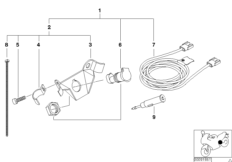 Комплект дооснащения гнезда разъема для BMW 59C1 R 1200 C 03 (0329,0379) 0 (схема запасных частей)